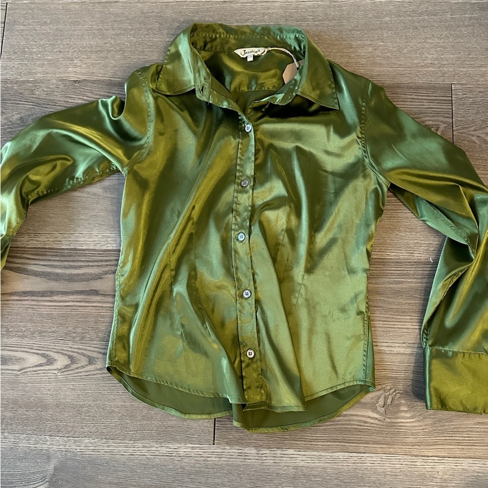 Green Silk blouse